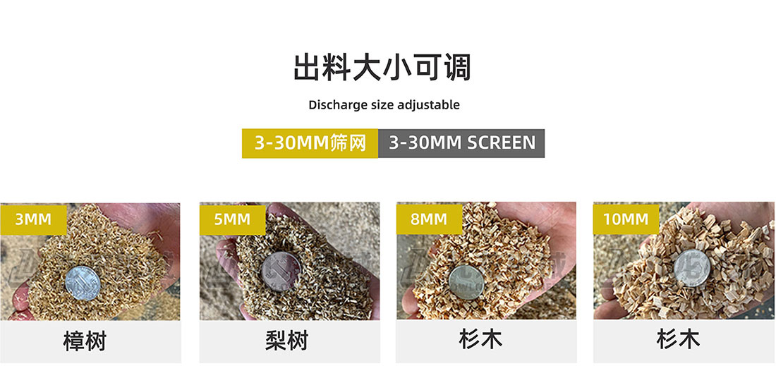 木材粉碎（suì）機出料大小可調（diào）